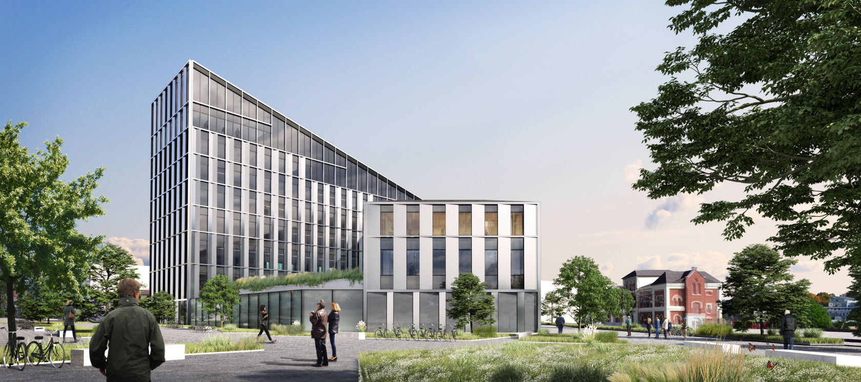 Illustrasjon av politihuset som oppføres i i Kristiansand.